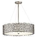 Lampadario Contemporaneo Silver Coral Metallo Peltro Classico Vetro 4 Luci E27 KL-SILVER-CORAL-P-B