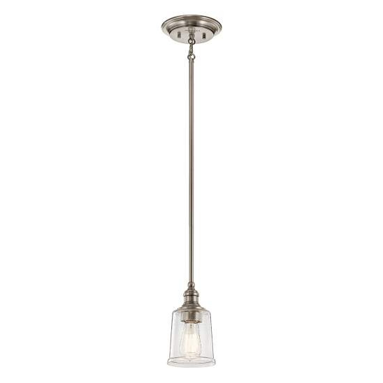 Sospensione Classica Waverly Acciaio Peltro Classico Vetro 1 Luce E27 KL-WAVERLY-MP-CLP