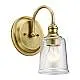 Applique Contemporanea Waverly Acciaio Ottone Naturale Vetro 1 Luce E27