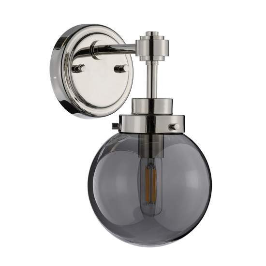 Applique Contemporanea Kula Acciaio Nichel Lucido Vetro 1 Luce E14 KULA1