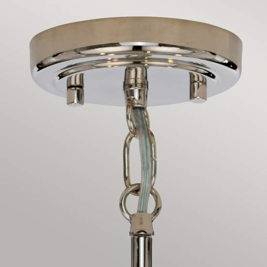 Lampadario Contemporaneo Kula Acciaio Nichel Lucido Vetro 5 Luci E14 KULA5