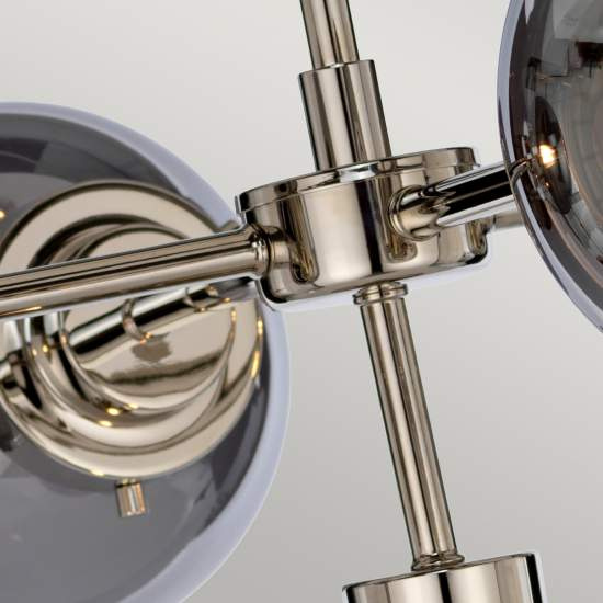 Lampadario Contemporaneo Kula Acciaio Nichel Lucido Vetro 5 Luci E14 KULA5