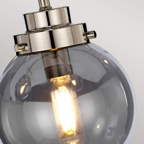 Lampadario Contemporaneo Kula Acciaio Nichel Lucido Vetro 5 Luci E14 KULA5