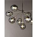 Lampadario Contemporaneo Kula Acciaio Nichel Lucido Vetro 9 Luci E14 KULA9
