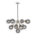 Lampadario Contemporaneo Kula Acciaio Nichel Lucido Vetro 9 Luci E14 KULA9