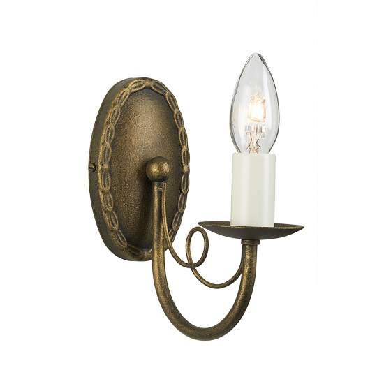 Applique Industrial Nordico Minster Acciaio Nero Oro 1 Luce E14 MN1-BLK-GOLD
