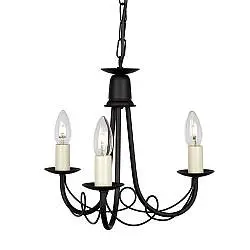 Lampadario Industrial Nordico Minster Acciaio Nero 3 Luci E14