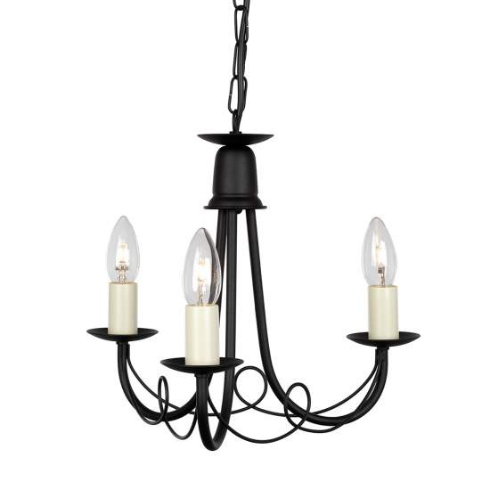 Lampadario Industrial Nordico Minster Acciaio Nero 3 Luci E14 MN3-BLACK
