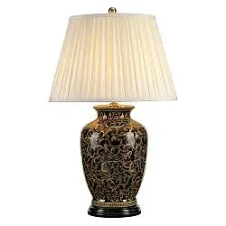 Lampada Da Scrivania Contemporanea Morris Porcellana Oro E Nero 1 Luce E27