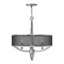 Lampadario Contemporaneo Ascher Acciaio Nichel Lucido Cristallo 3 Luci E14