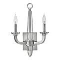 Applique Industrial Nordico Ascher Acciaio Nichel Lucido Cristallo 2 Luci E14 QN-ASCHER2