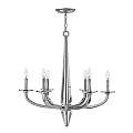 Lampadario Industrial Nordico Ascher Acciaio Nichel Lucido Cristallo 6 Luci E14 QN-ASCHER6