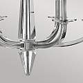 Lampadario Industrial Nordico Ascher Acciaio Nichel Lucido Cristallo 6 Luci E14 QN-ASCHER6