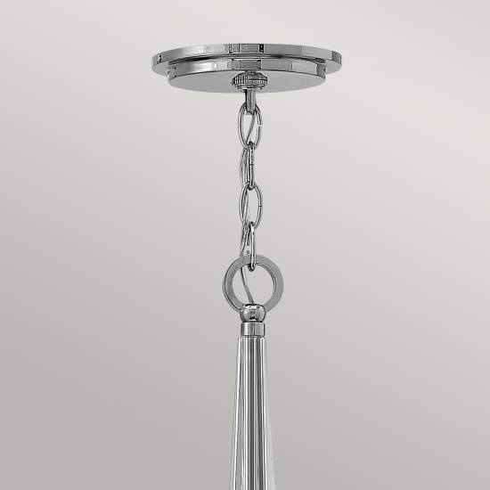 Lampadario Industrial Nordico Ascher Acciaio Nichel Lucido Cristallo 6 Luci E14 QN-ASCHER6