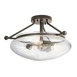 Lampada A Soffitto Contemporanea Belle Acciaio Bronzo Antico Vetro 3 Luci E14