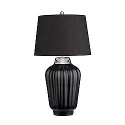 Lampada Da Scrivania Contemporanea Bexley Porcellana Nero Nichel 1 Luce E27