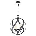 Lampadario Per Esterno Nordico Blacksmith Acciaio Nero Antico Vetro 3 Luci E14 QN-BLACKSMITH-3P-OBK