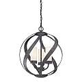 Lampadario Per Esterno Nordico Blacksmith Acciaio Nero Antico Vetro 3 Luci E14 QN-BLACKSMITH-3P-OBK