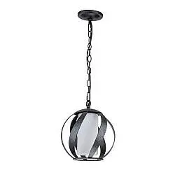 Lampadario Per Esterno Nordico Blacksmith Acciaio Nero Antico Vetro 1 Luce E27