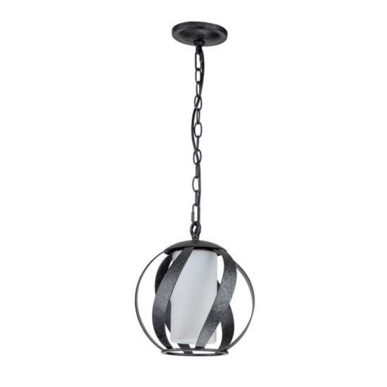 Lampadario Per Esterno Nordico Blacksmith Acciaio Nero Antico Vetro 1 Luce E27 QN-BLACKSMITH-P-OBK