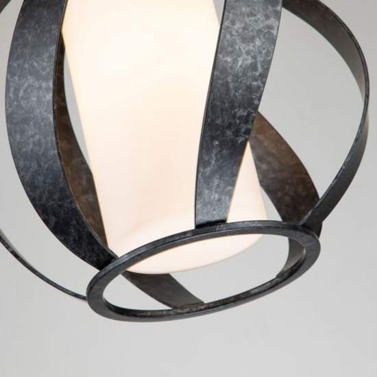 Lampadario Per Esterno Nordico Blacksmith Acciaio Nero Antico Vetro 1 Luce E27 QN-BLACKSMITH-P-OBK