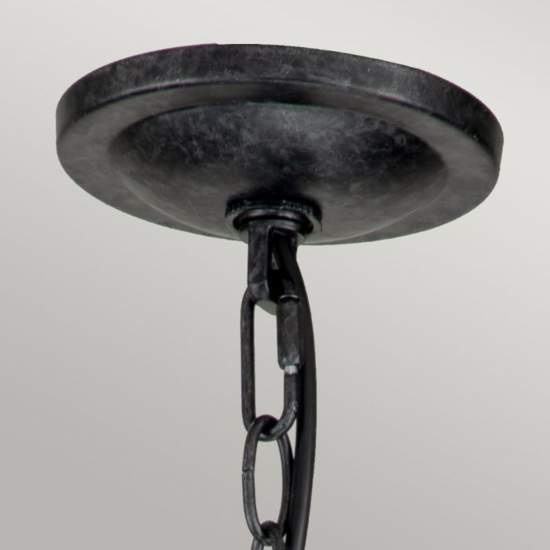 Lampadario Per Esterno Nordico Blacksmith Acciaio Nero Antico Vetro 1 Luce E27 QN-BLACKSMITH-P-OBK