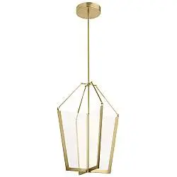 Lampadario Industrial Nordico Calters Alluminio Oro Champagne Led 72.3W 3000K