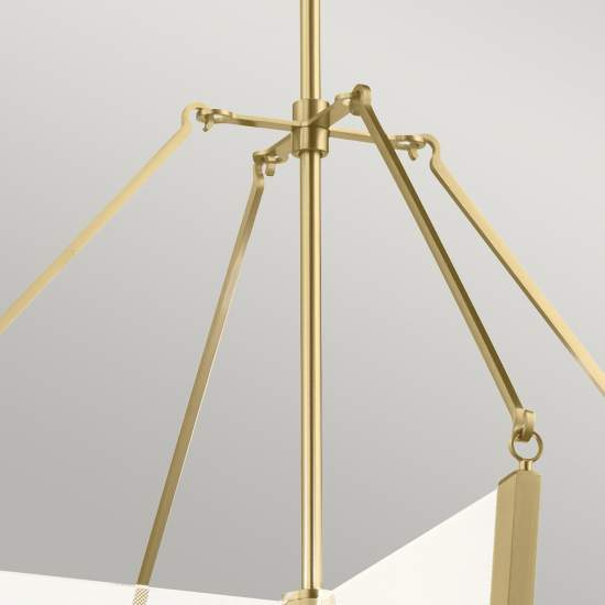 Lampadario Industrial Nordico Calters Alluminio Oro Champagne Led 72.3W 3000K QN-CALTERS-P-L-CG