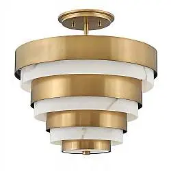 Lampada A Soffitto Contemporanea Echelon Acciaio Ottone Antico 3 Luci E14