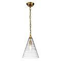 Sospensione Contemporanea Elmore Acciaio Ottone Brunito Vetro 1 Luce E27 QN-ELMORE-P-BBS