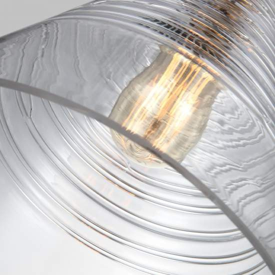 Sospensione Contemporanea Elmore Acciaio Ottone Brunito Vetro 1 Luce E27 QN-ELMORE-P-BBS