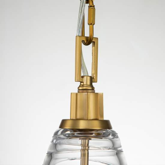 Sospensione Contemporanea Elmore Acciaio Ottone Brunito Vetro 1 Luce E27 QN-ELMORE-P-BBS