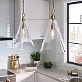 Sospensione Contemporanea Elmore Acciaio Ottone Brunito Vetro 1 Luce E27 QN-ELMORE-P-BBS