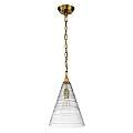 Sospensione Contemporanea Elmore Acciaio Ottone Brunito Vetro 1 Luce E27 QN-ELMORE-P-BBS