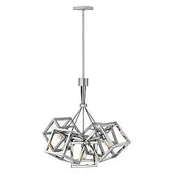 Lampadario Contemporaneo Ensemble Acciaio Nichel Lucido 5 Luci E27