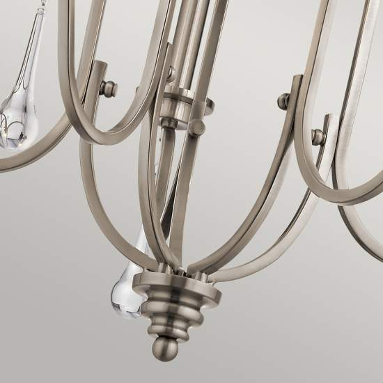 Lampadario Classico Karlee Acciaio Peltro Classico Cristallo 5 Luci E14 QN-KARLEE5