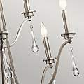 Lampadario Classico Karlee Acciaio Peltro Classico Cristallo 9 Luci E14 QN-KARLEE9
