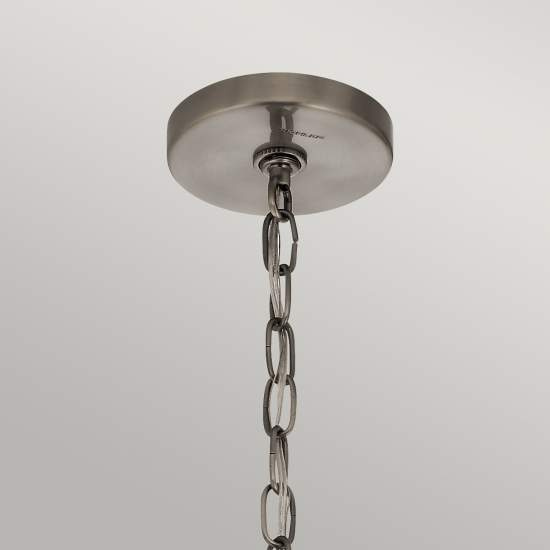 Lampadario Classico Karlee Acciaio Peltro Classico Cristallo 9 Luci E14 QN-KARLEE9