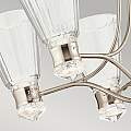 Lampadario Classico Kayva Acciaio Nichel Lucido Vetro Led 36W 3000K 2375Lm QN-KAYVA13-PN