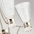 Lampadario Classico Kayva Acciaio Nichel Lucido Vetro Led 24W 3000K 1625Lm QN-KAYVA9-PN