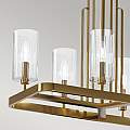 Lampadario Contemporaneo Kimrose Acciaio Ottone Spazzolato Vetro 10 Luci E14 QN-KIMROSE10-BNB