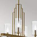 Lampadario Contemporaneo Kimrose Acciaio Ottone Spazzolato Vetro 10 Luci E14 QN-KIMROSE10-BNB