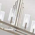 Lampadario Contemporaneo Kimrose Acciaio Nichel Lucido Vetro 10 Luci E14 QN-KIMROSE10-PN