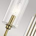 Lampadario Contemporaneo Kimrose Acciaio Ottone Spazzolato Vetro 3 Luci E14 QN-KIMROSE3-BNB