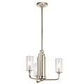 Lampadario Contemporaneo Kimrose Acciaio Nichel Lucido Vetro 3 Luci E14 QN-KIMROSE3-PN