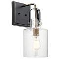 Applique Industrial Nordico Kitner Acciaio Nichel Lucido Vetro 1 Luce E27 QN-KITNER1-PN