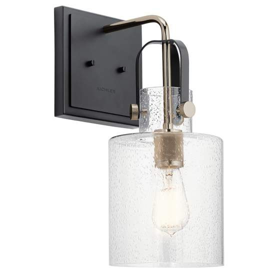 Applique Industrial Nordico Kitner Acciaio Nichel Lucido Vetro 1 Luce E27 QN-KITNER1-PN
