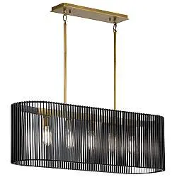 Lampadario Contemporaneo Linara Acciaio Nero Ottone Naturale Ottone 5 Luci E27