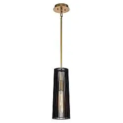 Sospensione Contemporanea Linara Acciaio Nero Ottone Naturale Ottone 1 Luce E27