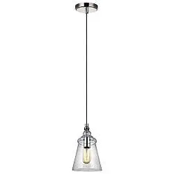 Sospensione Industrial Nordica Loras Acciaio Vetro 1 Luce E27